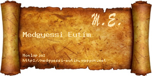 Medgyessi Eutim névjegykártya